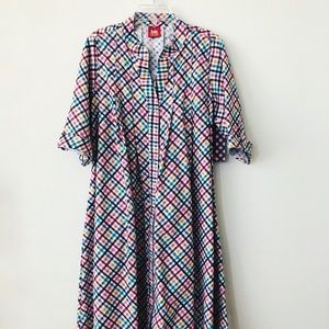 Gingham Button-Up Dress